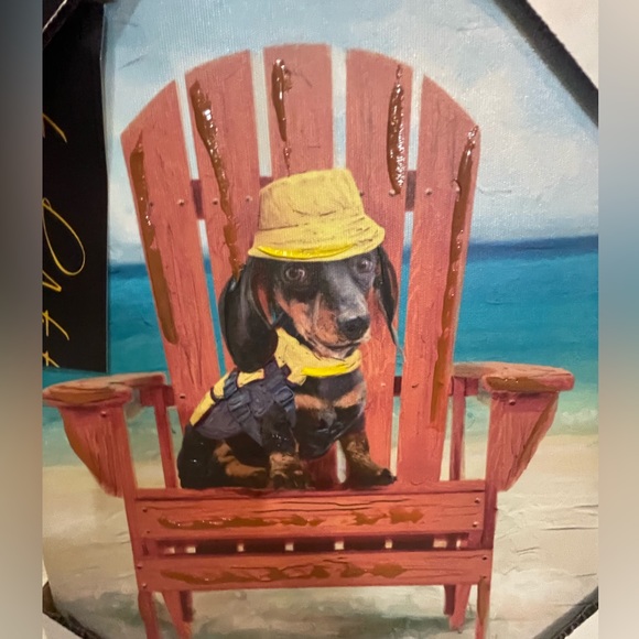 Dachshund canvas beach picture wall art - Picture 3 of 8